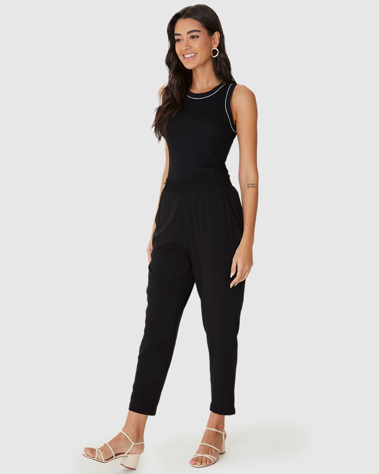 Calça Jogger Feminina Cintura Elástica Em Viscose