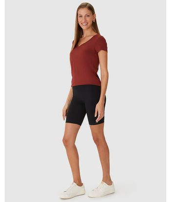 Bermuda Básica Feminina Ciclista Em Algodão