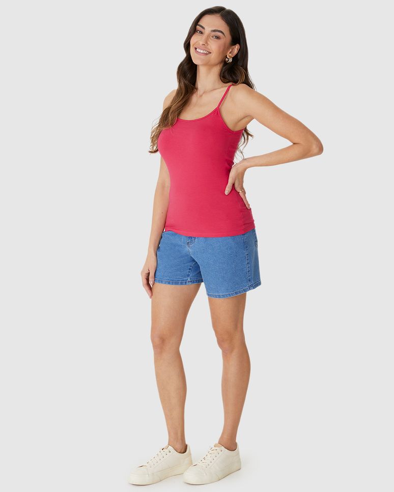 Blusa Básica Feminina Decote Redondo Em Cotton Light
