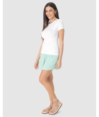 Blusa Básica Feminina Decote Redondo Em Algodão