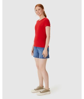 Blusa Básica Feminina Baby Look Em Algodão
