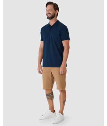 Camisa Polo Básica Masculina Peitilho Frontal Em Algodão