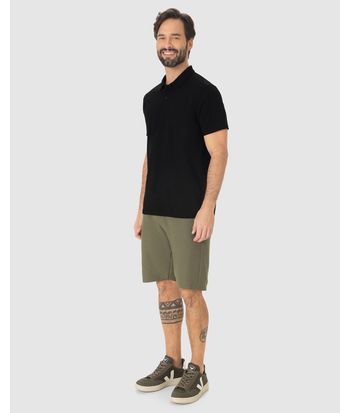 Camisa Polo Básica Masculina Peitilho Frontal Em Algodão