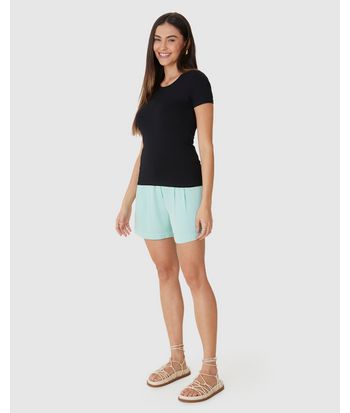 Blusa Básica Feminina Decote Redondo Em Algodão