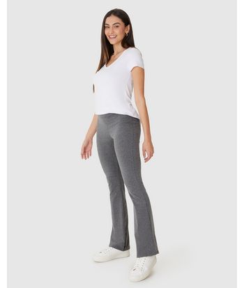Calça Básica Feminina Flare Em Algodão