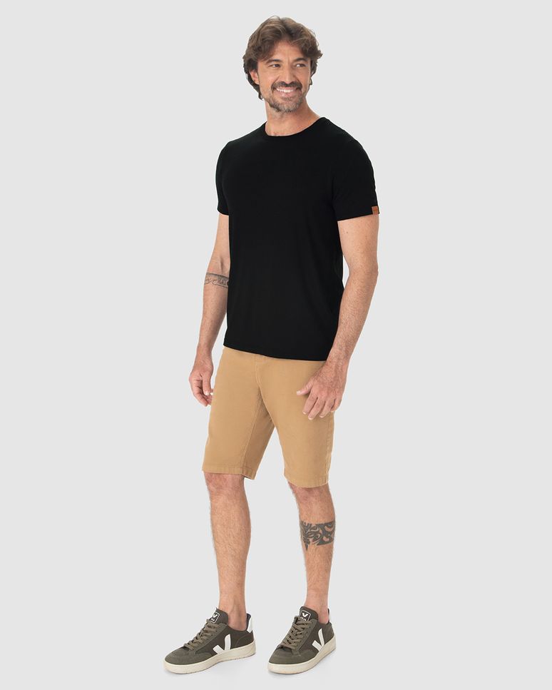 Camiseta Movimento Masculina Decote Redondo Em Malha Anti Odor