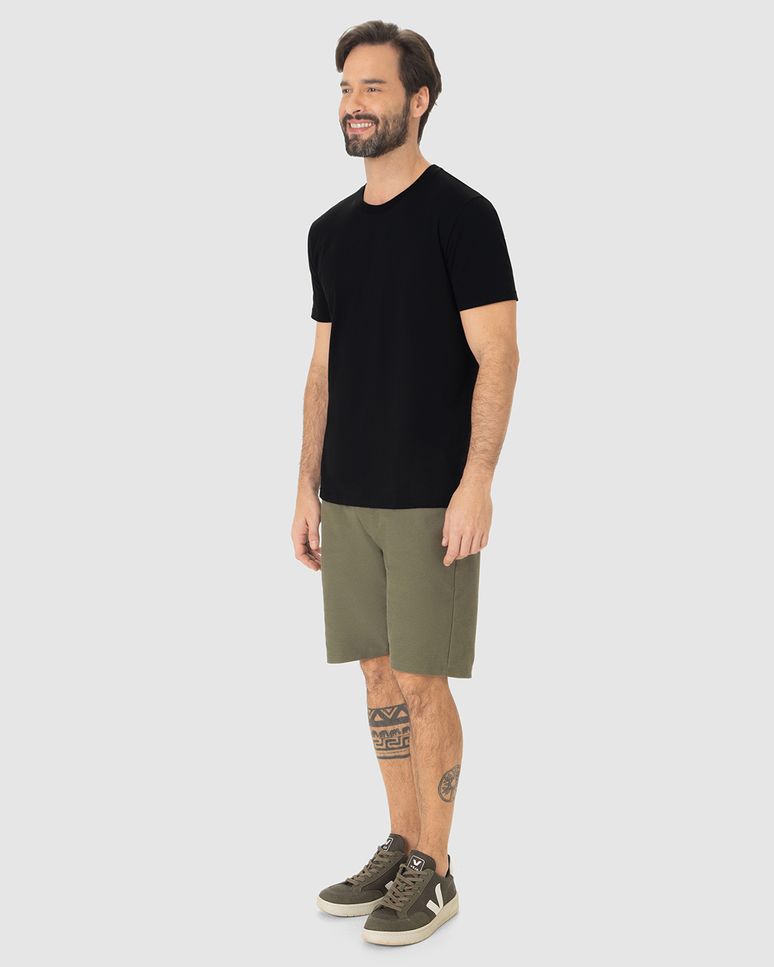 Camiseta Pima Masculina Com Acabamento No Decote Interno