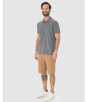 Camisa Polo Básica Masculina Peitilho Frontal Em Algodão