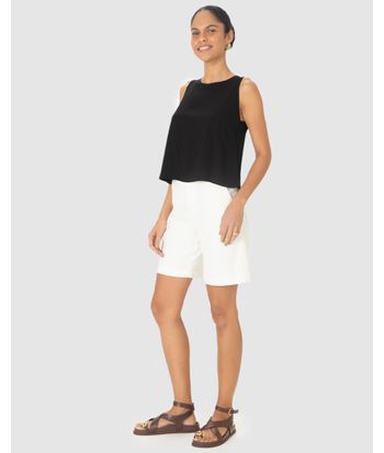 Regata Básica Feminina Long Cropped Alça Larga Em Viscose