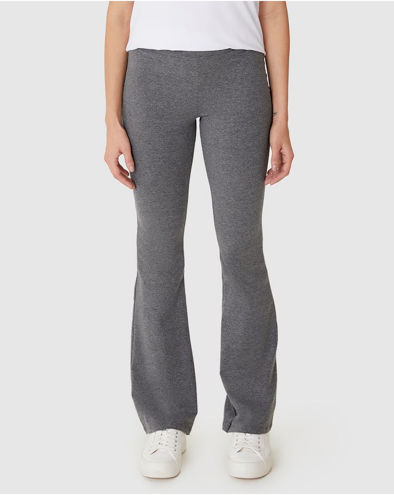 Calça Básica Feminina Flare Em Algodão CINZA Malwee