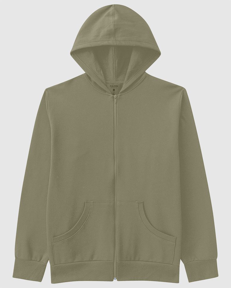 Jaqueta Básica Masculina Plus Size Com Capuz Em Moletom