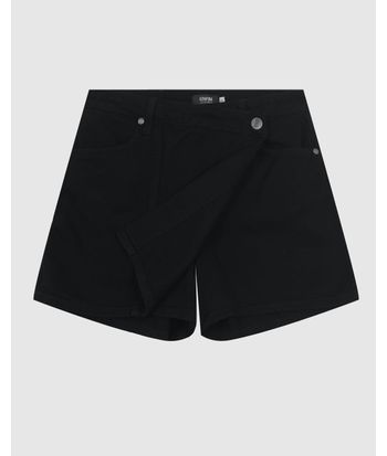 Shorts Saia Feminino Evasê Cintura Média Em Sarja - ENFIM