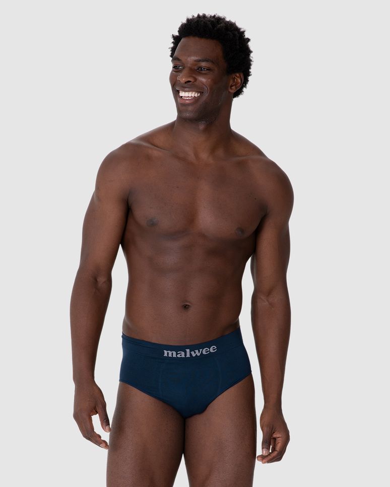 Cueca Masculina Slip Cós Elástico Logo Malwee Em Malha Poliamida
