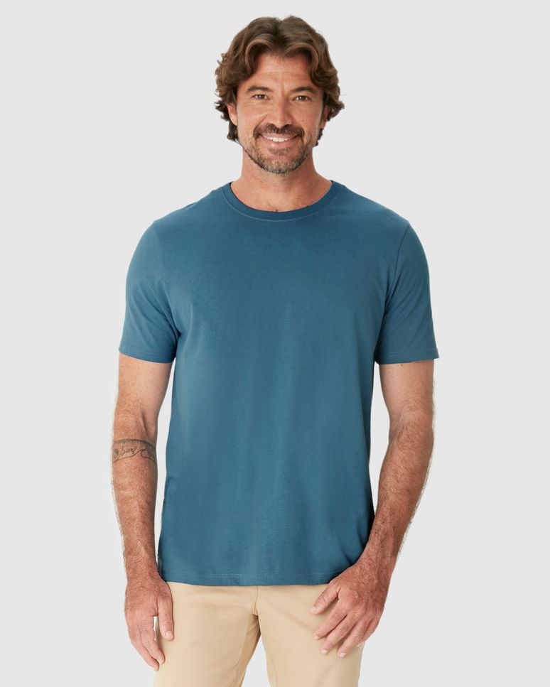 Camiseta Essencial Masculina Etiqueta Estampada Em Algodão