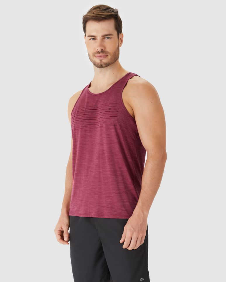 Regata Esportiva Masculina Regular Com Estampa Em Malha Rajada Dry