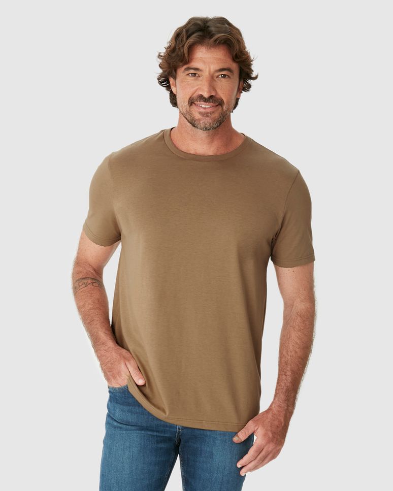 Camiseta Abraço Masculina Etiqueta Estampada Em Malha Comfy Touch