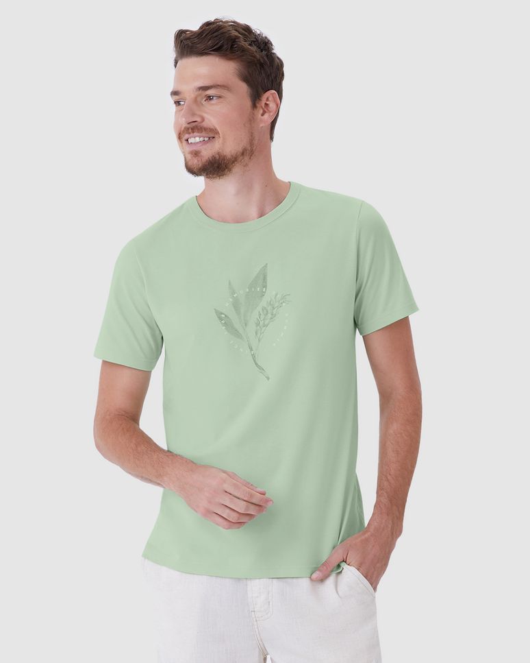 Camiseta Masculina Slim Estampada Em Algodão