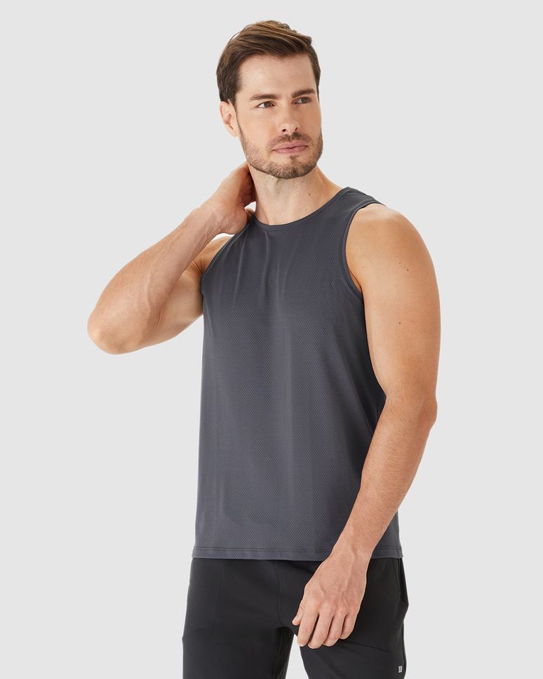 Regata Esportiva Masculina Decote Redondo Em Malha Dry