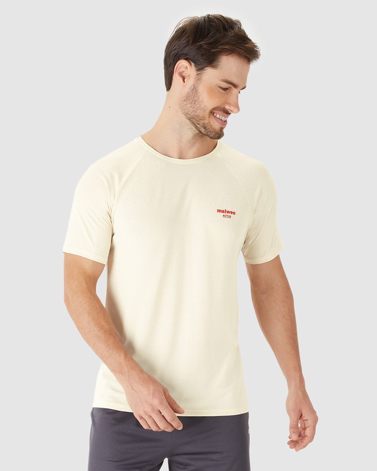 Camiseta Esportiva Masculina Slim Logo Refletivo Em Malha Dry