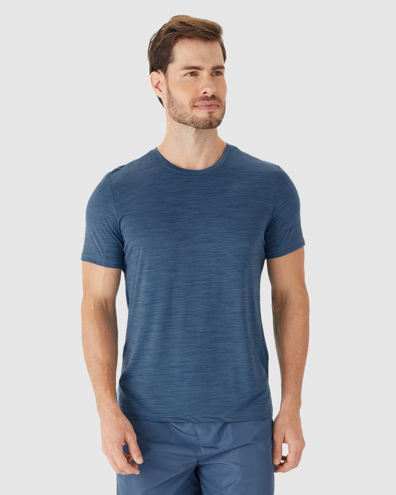 Camiseta Esportiva Masculina Com Passante Para Fone De Ouvido Malha Rajada Dry