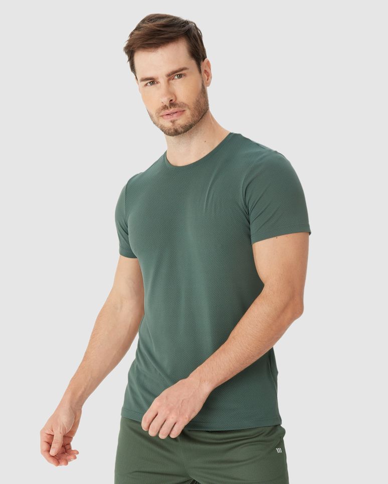 Camiseta Esportiva Masculina Slim Em Malha Dry