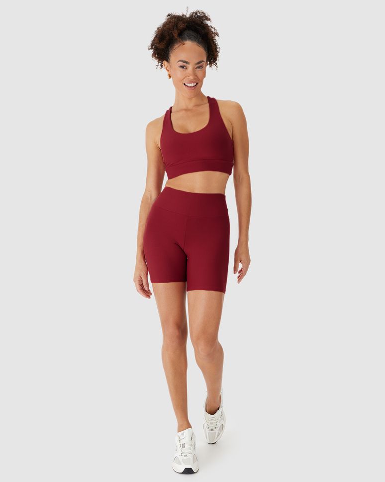 Shorts Esportivo Feminino Justo Em Malha Com Proteção UV50+