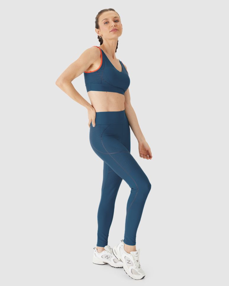 Calça Legging Esportiva Feminina Estampa Frontal Em Malha Dry