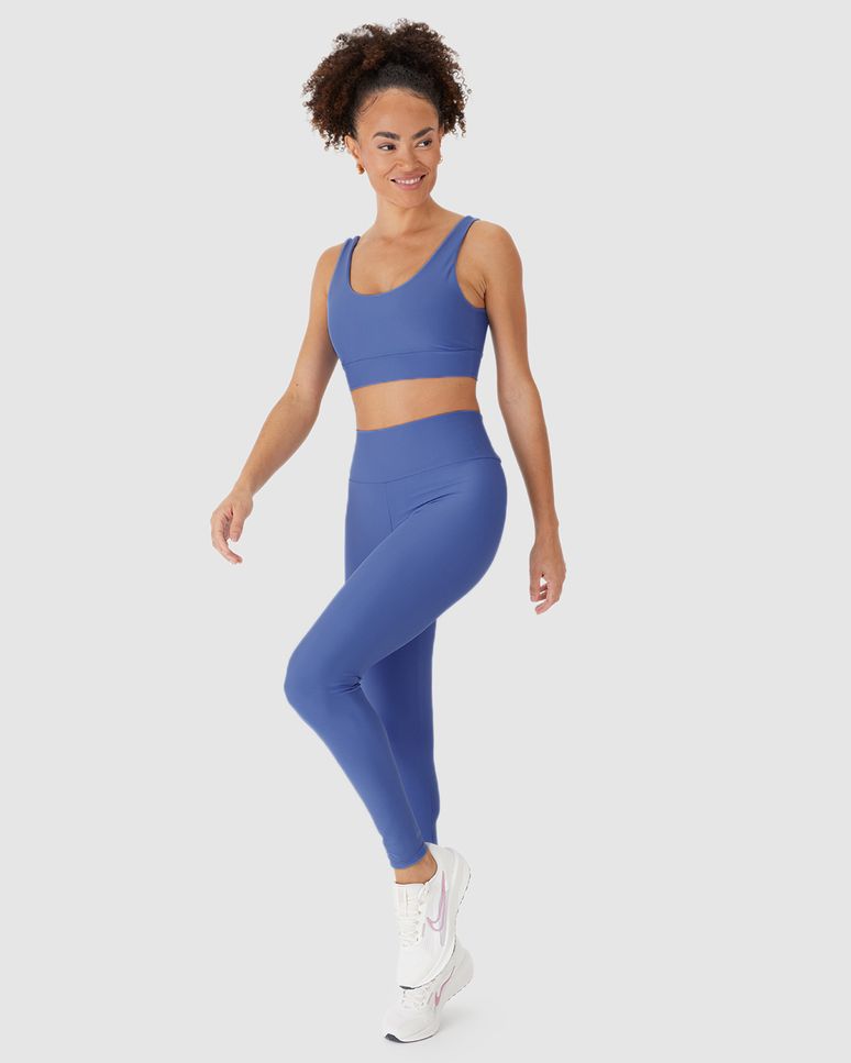 Calça Legging Esportiva Feminina Bolso Costas Em Malha Dry E Proteção UV50+