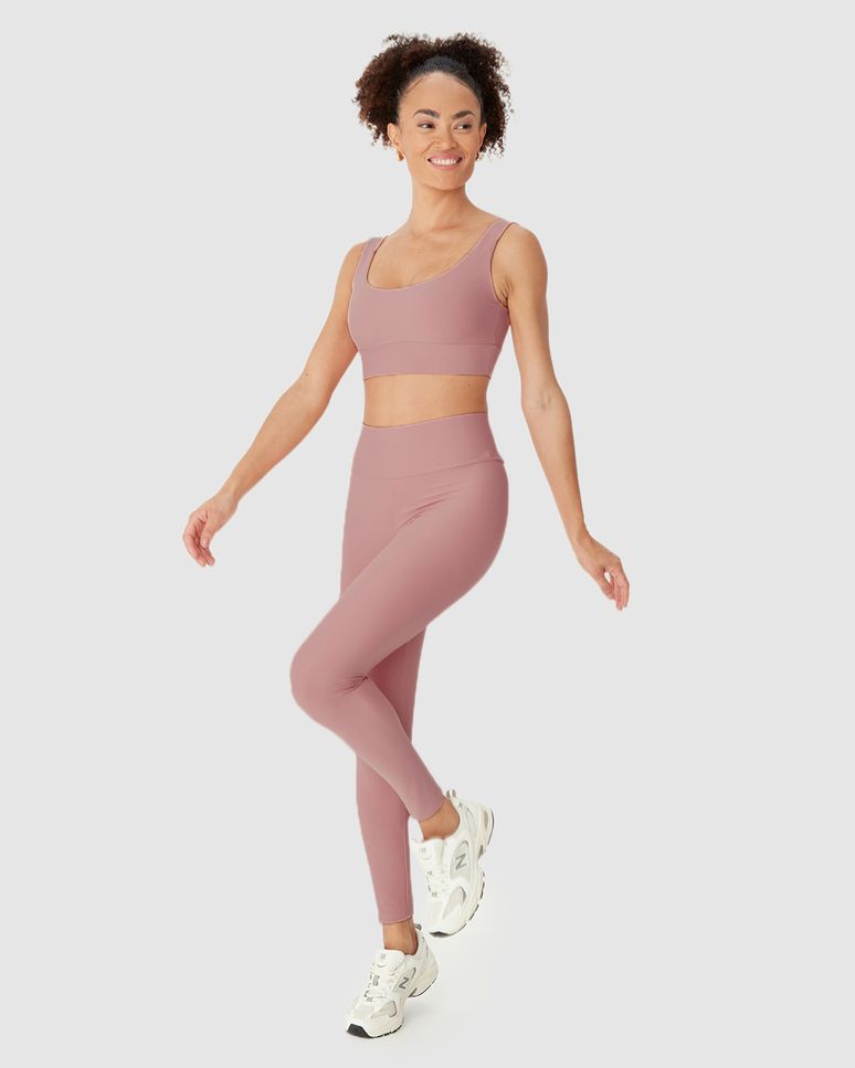 Calça Legging Esportiva Feminina Bolso Costas Em Malha Dry E Proteção UV50+