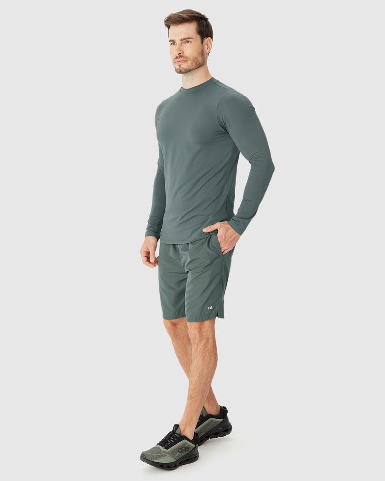 Bermuda Esportiva Básica Masculina Barra Abertura Lateral Em Tafetá