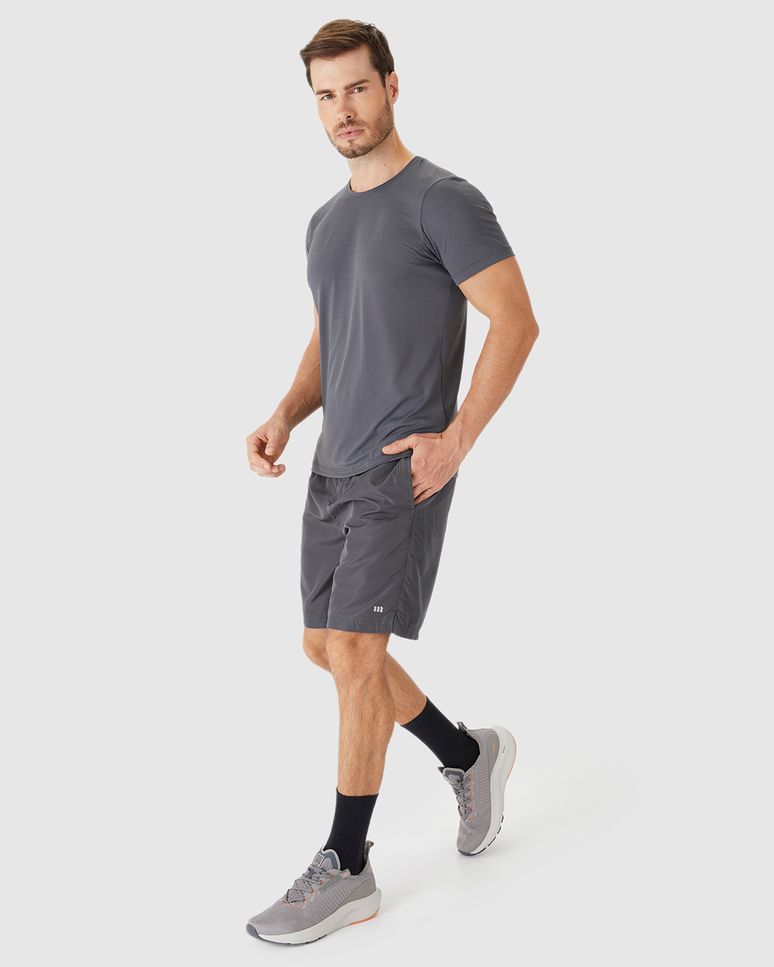 Bermuda Esportiva Básica Masculina Barra Abertura Lateral Em Tafetá