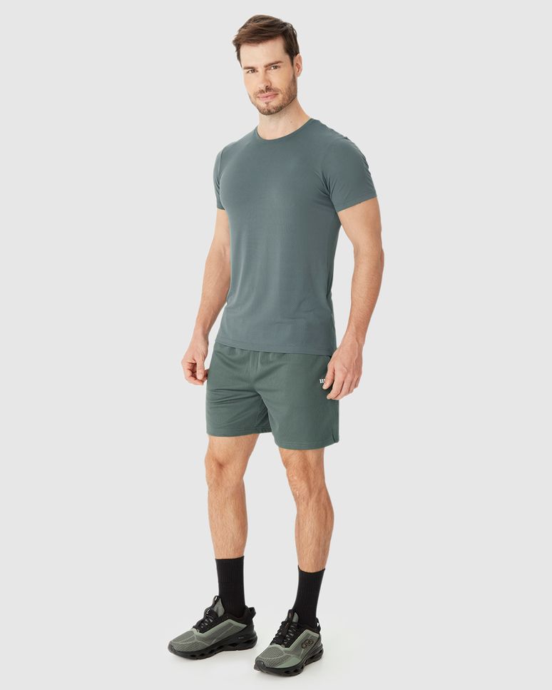 Bermuda Esportiva Masculina Dupla Cadarço Interno Funcional Em Malha Dry