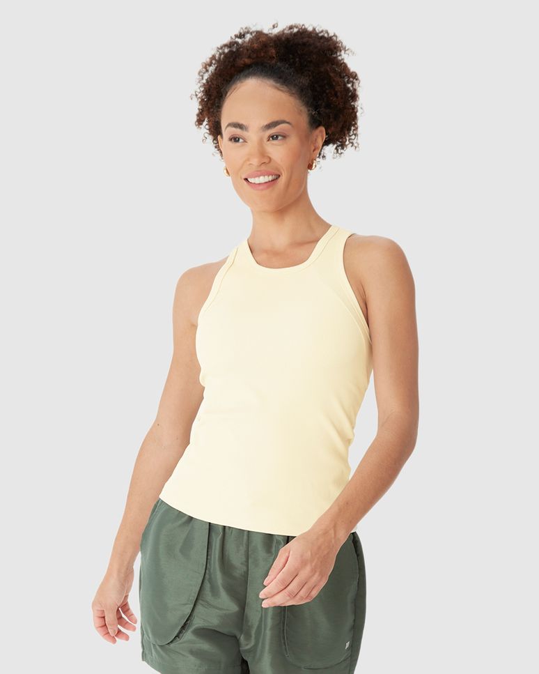 Regata Esportiva Feminina Justa Em Malha Canelada