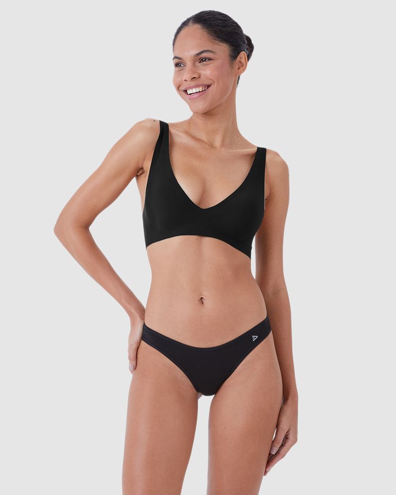 Sutiã Decote V Alça Com Regulagem Em Malha Poliamida