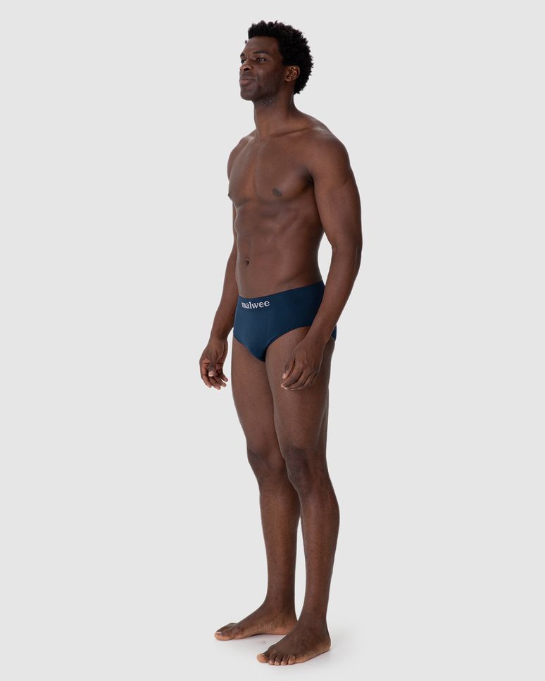 Cueca Masculina Slip Cós Elástico Logo Malwee Em Malha Poliamida