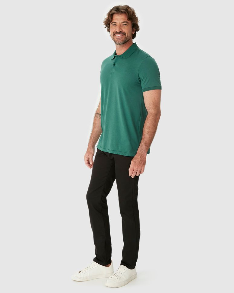 Camisa Polo Masculina Slim Em Algodão Pima