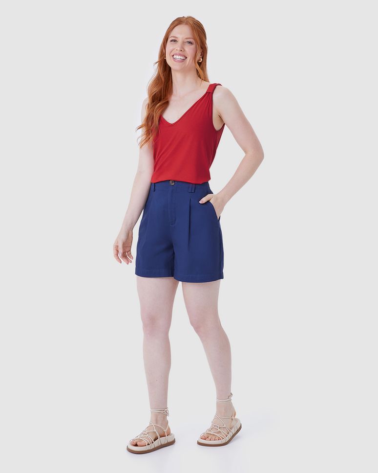 Regata Ampla Feminina Detalhe Alça Em Malha Viscose Stretch