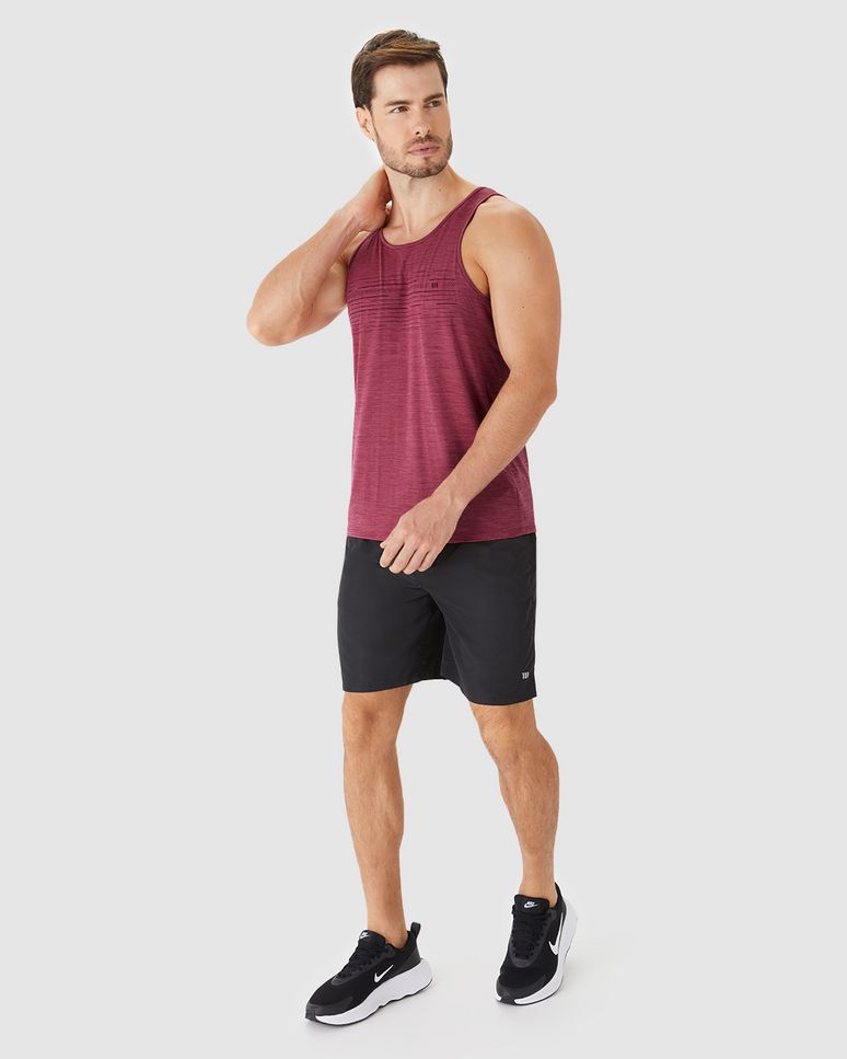 Regata Esportiva Masculina Regular Com Estampa Em Malha Rajada Dry