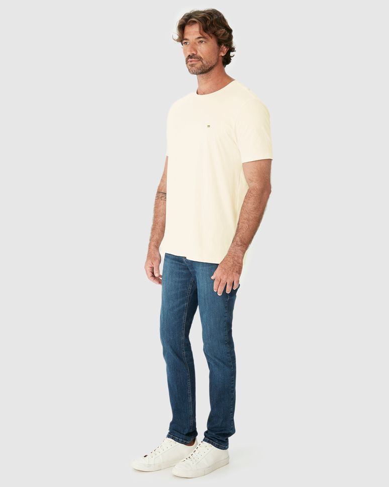 Camiseta Ícone Masculina Bordado Frontal Em Algodão
