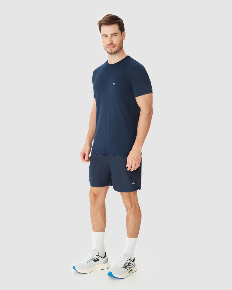 Camiseta Esportiva Masculina Slim Decote Redondo Manga Curta Em Malha Dry