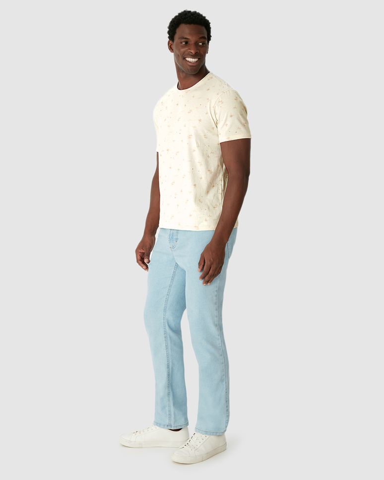 Camiseta Masculina Regular Estampa Digital Em Malha Linho