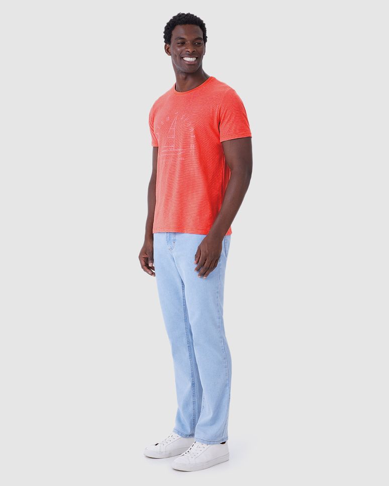 Camiseta Masculina Slim Sailboats And Sailors Em Malha Fio A Fio