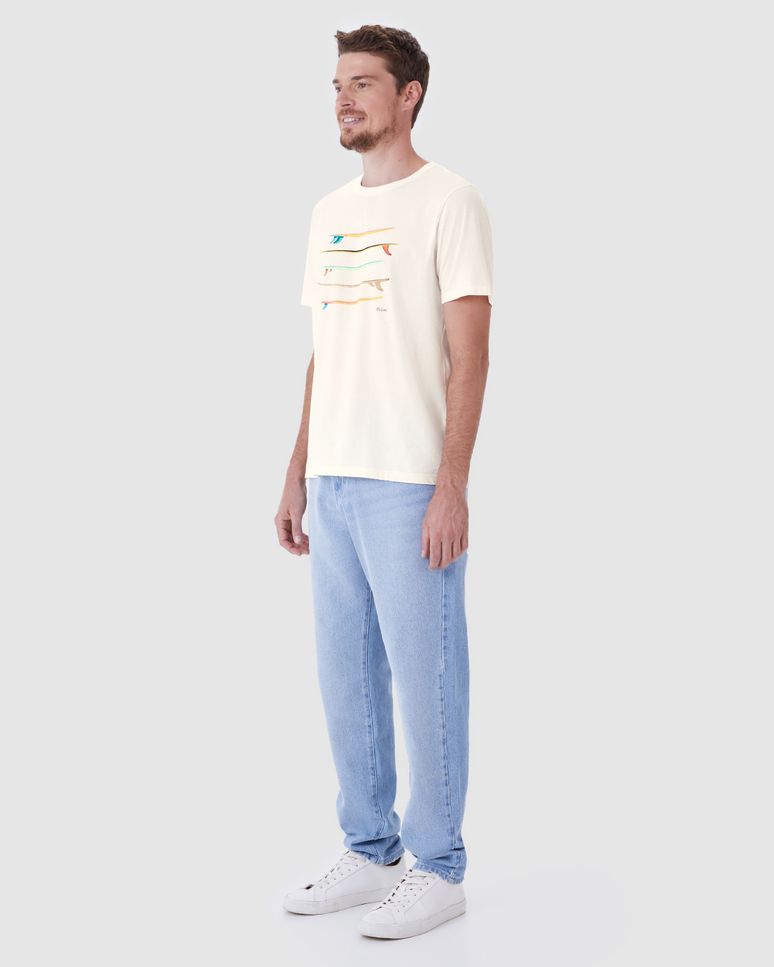 Camiseta Masculina Estampa Prancha De Surf Em Algodão