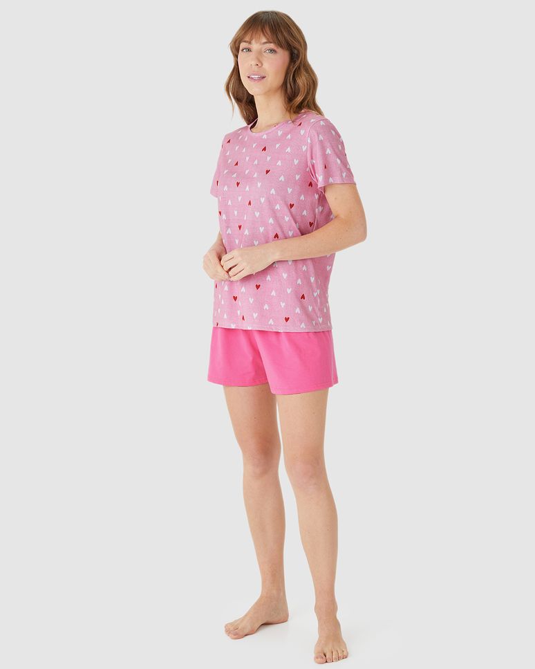 Pijama Curto Feminino Blusa Estampa Digital Em Algodão