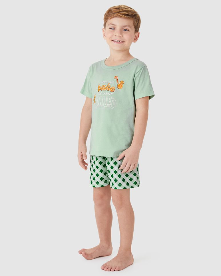 Pijama Infantil Menino When We Bake We Create Smiles Em Algodão Malwee Kids