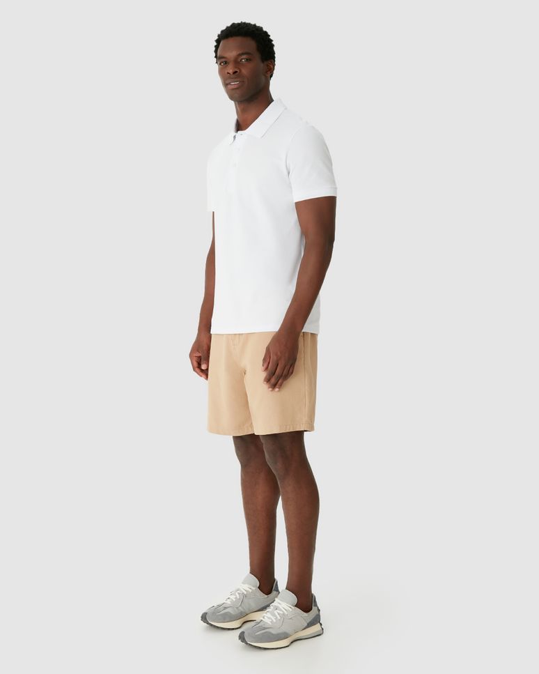 Camisa Polo Masculina Slim Peitilho E Manga Curta Em Piquet Premium