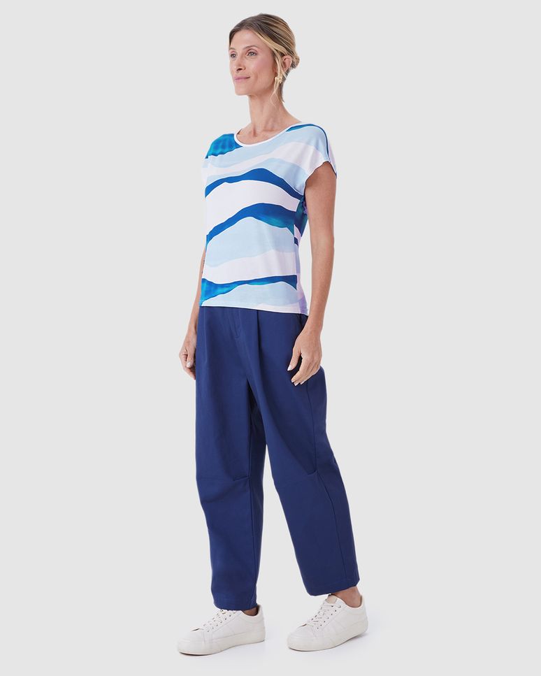 Blusa Feminina Manga Curta Estampa Digital Em Viscose Stretch