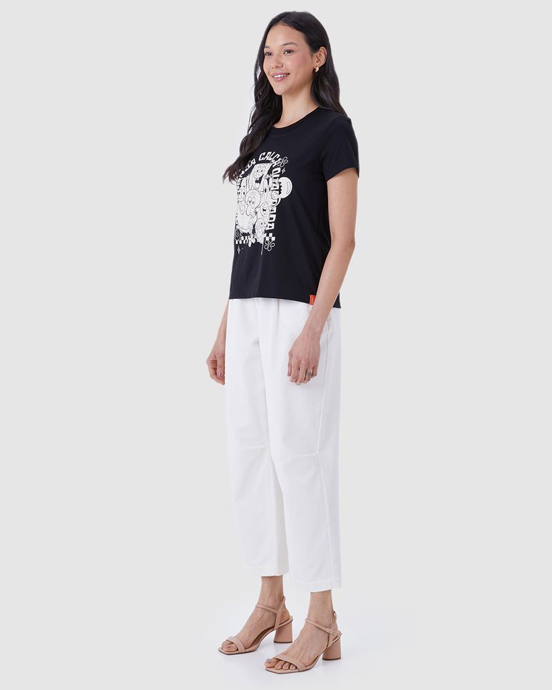 Camiseta Feminina Baby Look Bob Esponja Calça Quadrada Em Algodão