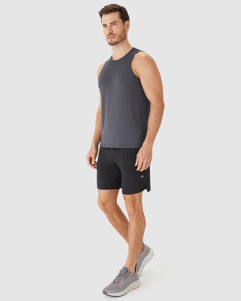Regata Esportiva Masculina Decote Redondo Em Malha Dry