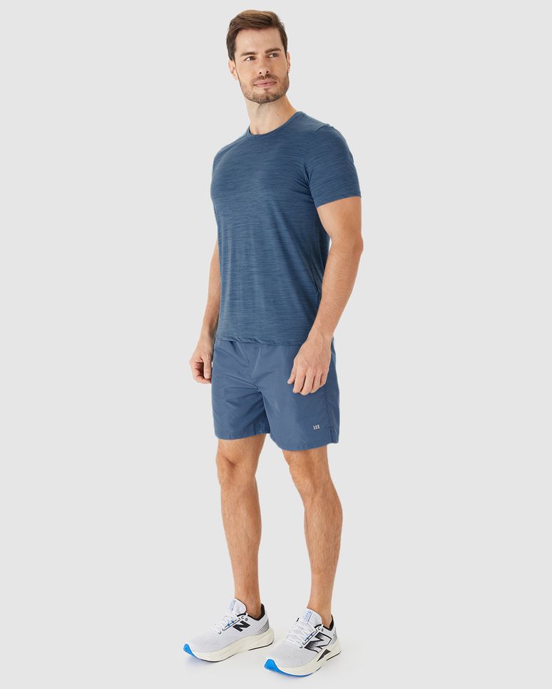 Camiseta Esportiva Masculina Com Passante Para Fone De Ouvido Malha Rajada Dry
